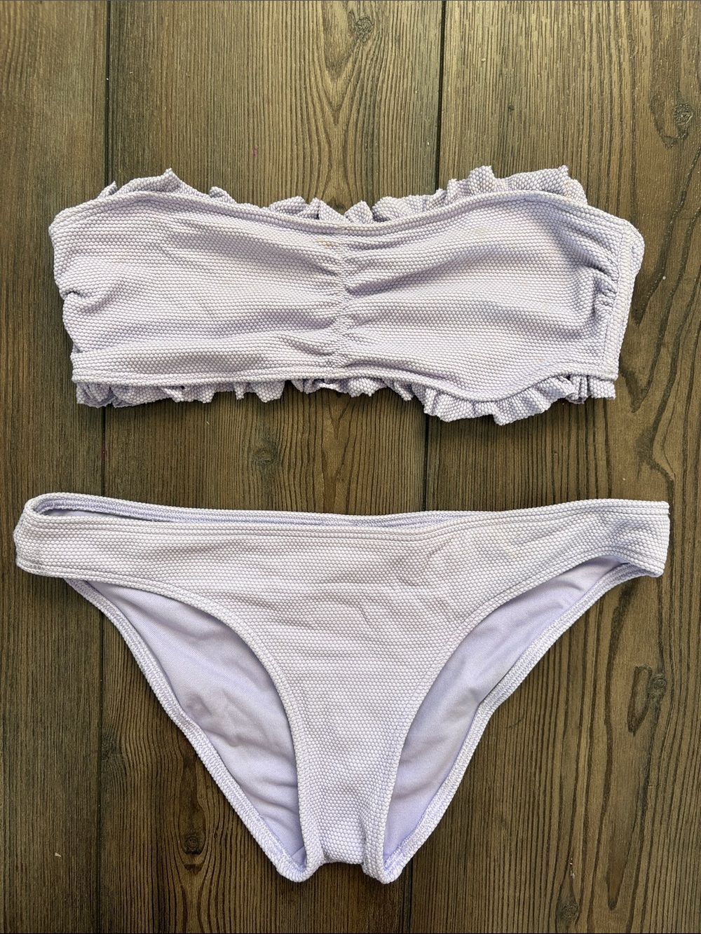 Hollister Light Lavender Textured Bandeau Bikini